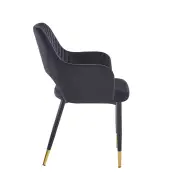 Krzesło tapicerowane czarne K3-FX bok